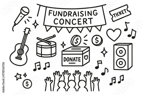 Concert Fundraising Doodles.