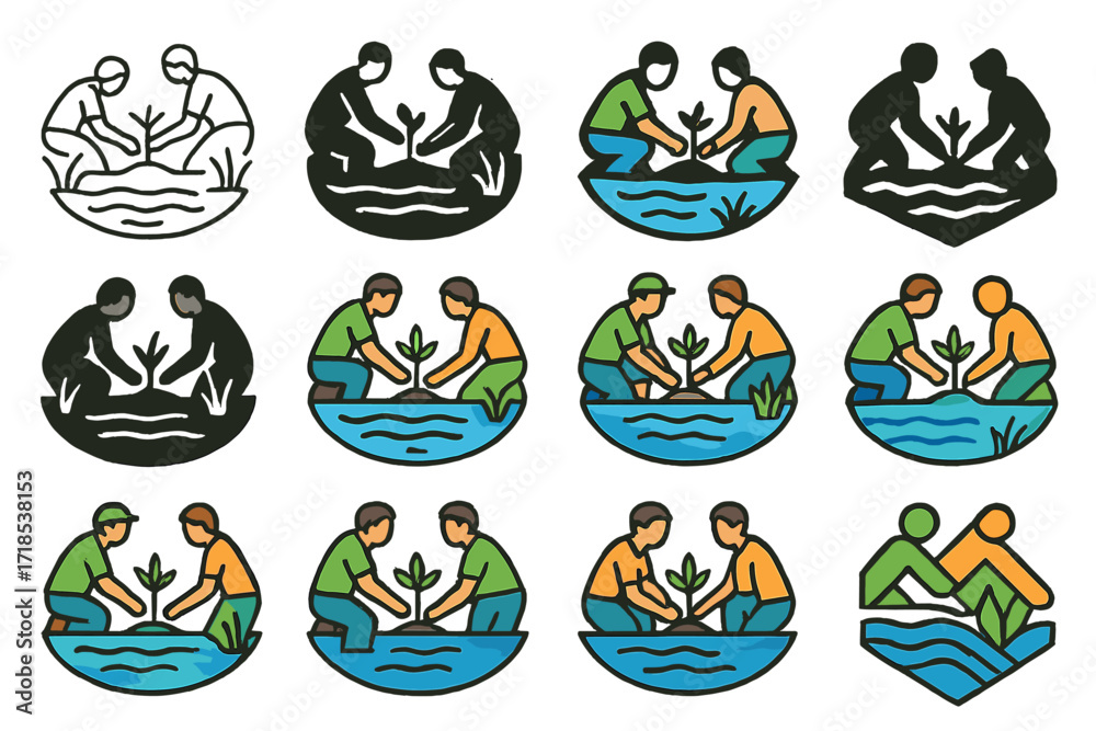 Fototapeta premium Community Wetlands Logos.