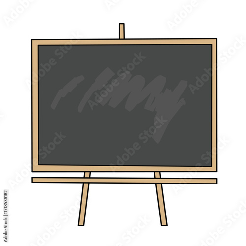 Flat vector illustration of a chalkboard, isolated on white background, perfect for school design, education graphics, classroom themes, and teaching concepts.