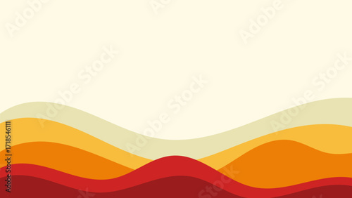 Abstract background with layered sunset waves.