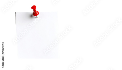 Blank white note paper, pinned