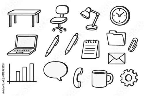 set of office icons