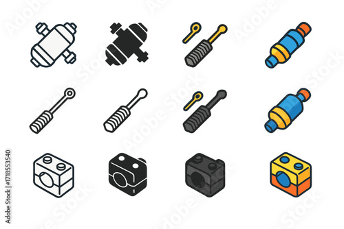 Drip Irrigation Icon Set.