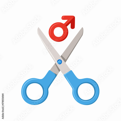 Vasectomy or Sterilization for Men with Scissors and Male Gender Symbol