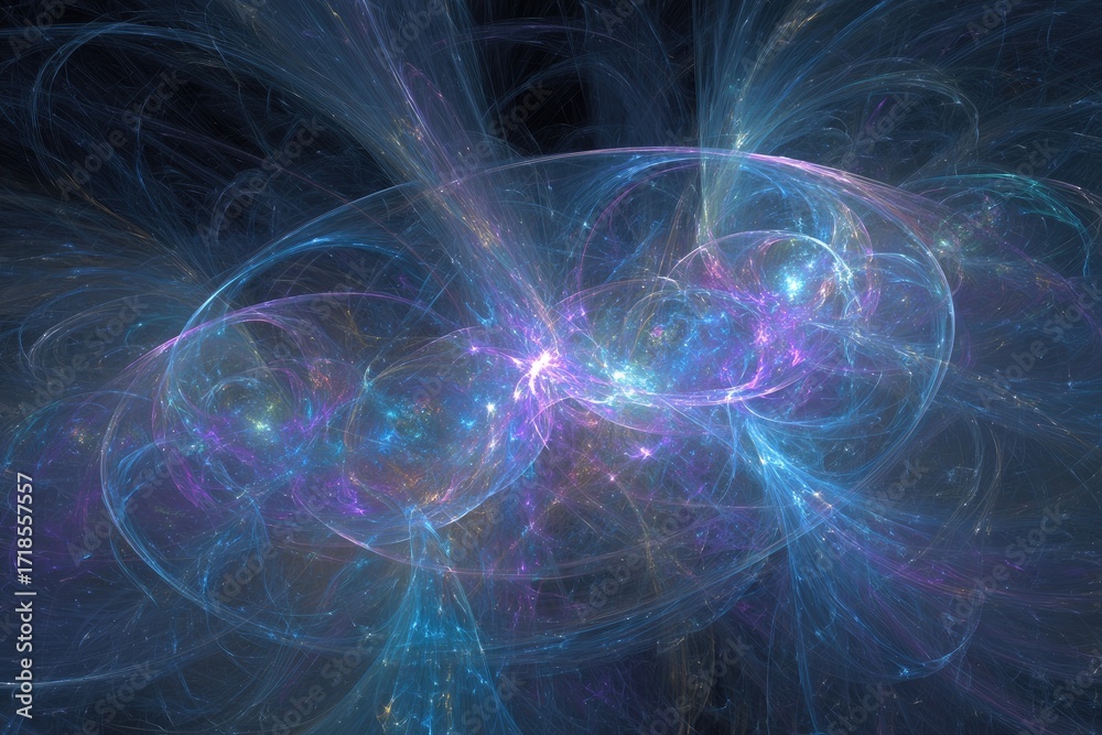 Fototapeta premium Abstract Cosmic Space Design With Blends Of Blue Purple Pink Colors