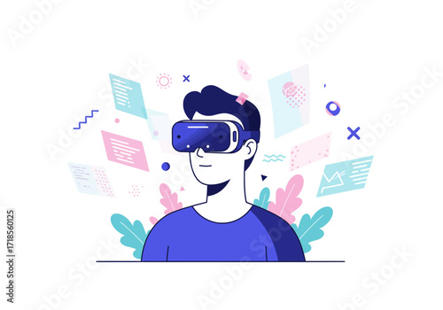 A Person Using a Virtual Reality Headset for an Immersive Digital Experience