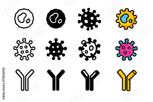 Immune System Icons.
