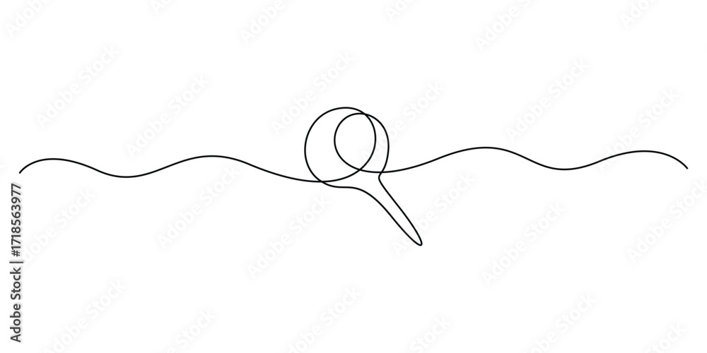 Obraz premium Continuous one line drawing of Push pin. Single line art Paper pin. Pin icon concept art. Doodle line illustration
