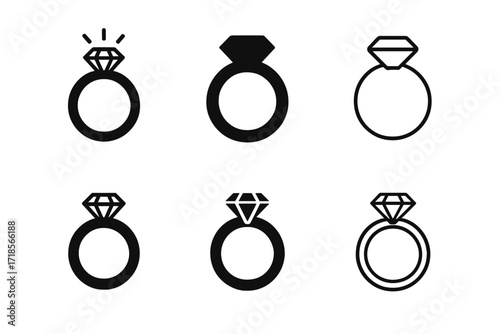 Luxury Brand Logos. Luxury Brands. Set Logo of Luxury Brands: Jewelry ring. harmonious logo variations of the same emblematic concept, each with different