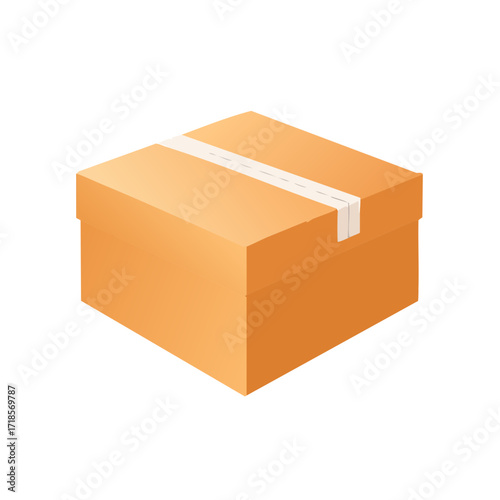 A Brown Box Isolated on a T...