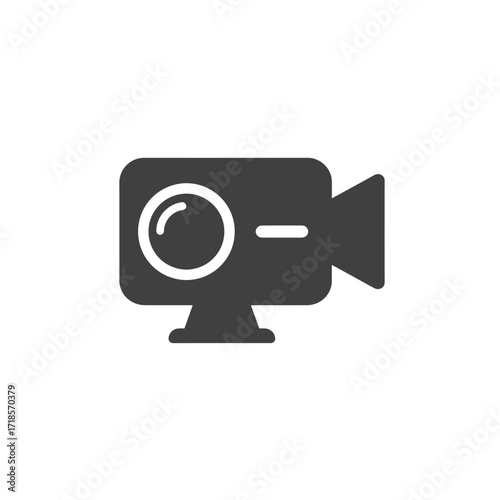 Compact action camera icon, recording device, video, filming, equipment.