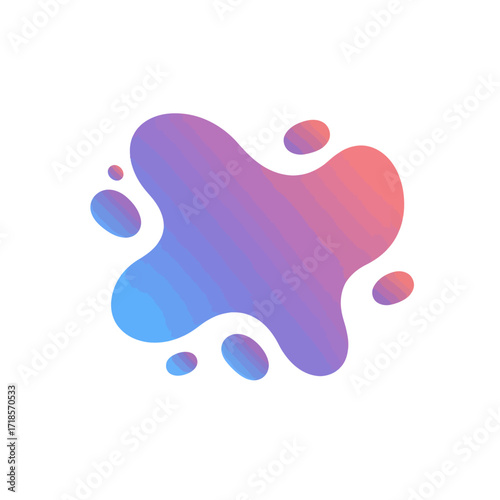 Abstract gradient blob shape with smooth transitions and vibrant colors on white background.