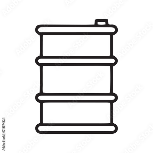 Oil barrel line icon, fuel drum vector symbol. Simple outline of a container for petroleum and industrial liquid storage.
