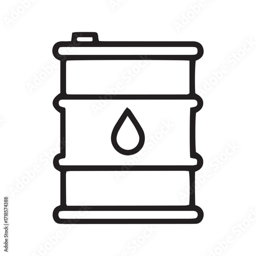 Oil barrel line icon, fuel drum vector symbol. Simple outline of a container for petroleum and industrial liquid storage.
