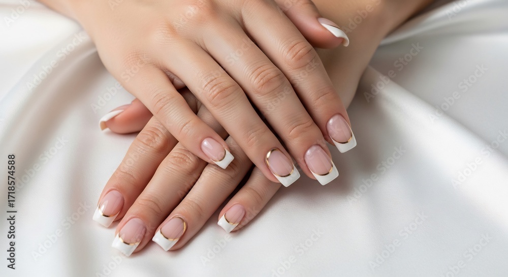 Fototapeta premium Elegant French Manicure Perfect Nails for Any Occasion