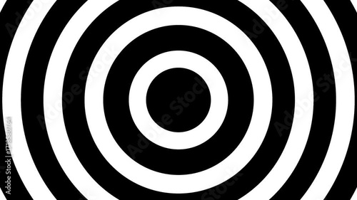 simple hypnotic loop animation – black white expanding rings