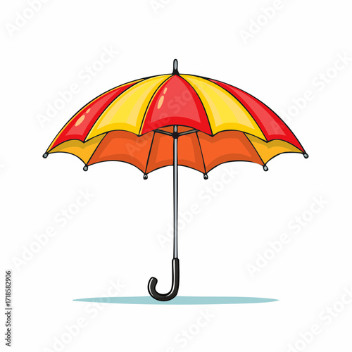 A Decorative Orange and Red Umbrella