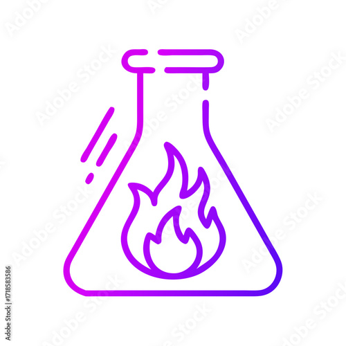 A scientific concept of flask with flames