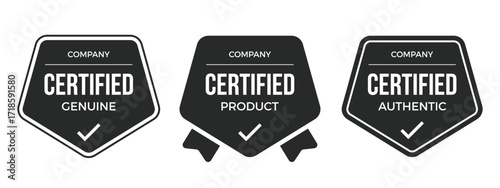 Certified badge design quality product. Authentic genuie certifications label.
