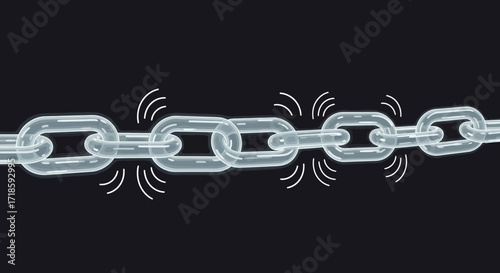 Breaking free A visual representation of a chain breaking apart, symbolizing freedom and separation