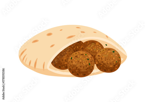 Falafel balls in a pita bread pocket