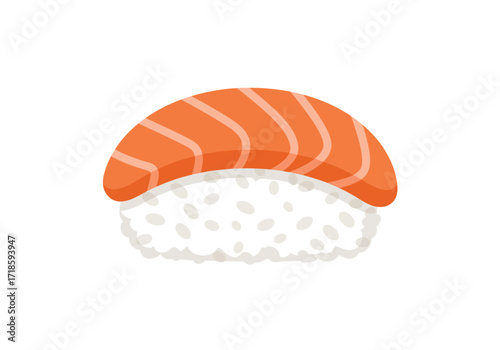 Salmon nigiri sushi Orange raw fish on white rice