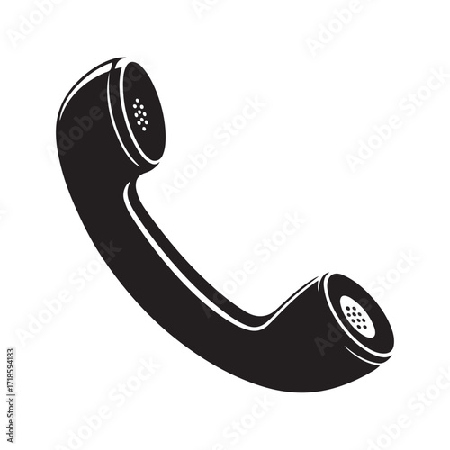 Retro telephone receiver silhouette