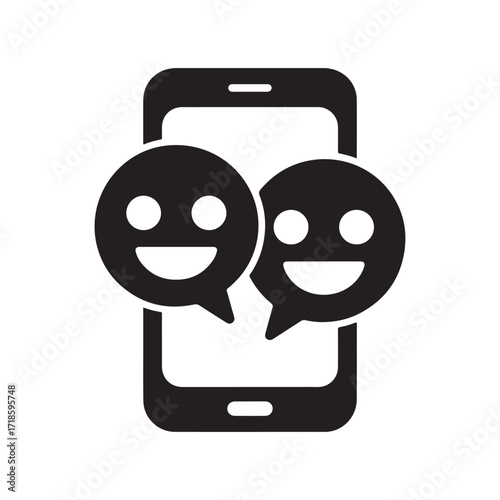 Happy chat conversation symbol