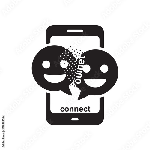 Happy chat conversation symbol
