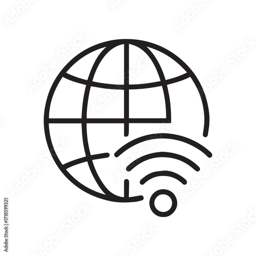 Global Wireless Internet Vector Icon