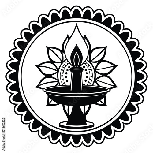 A black silhouette of a candlelight