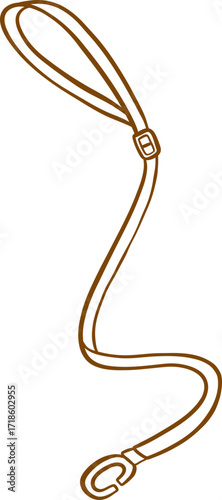 Dog Leash Outline With Loop Handle