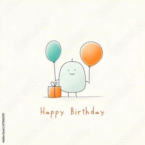 happy birthday card with balloons
