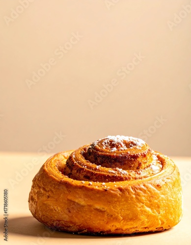 Delicious Cinnamon Swirl Pastry Dusted With Powdered Sugar