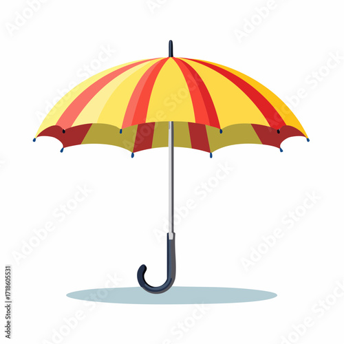 Open Striped Umbrella