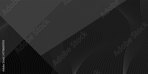 Black white dark gray silver abstract pattern background. Geometric shape. Line triangle angle fold polygon diamond 3D. Gradient. Rough grain noise. Light shadow. Matte shimmer. Design. Minimum.