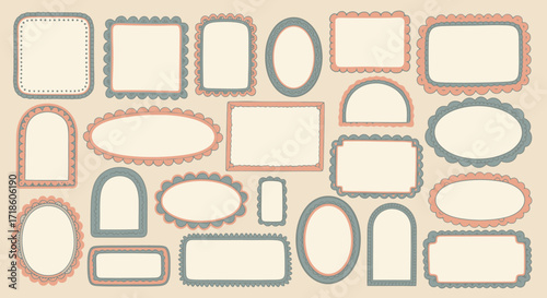 Charming collection of decorative hand-drawn frames and borders perfect for scrapbooking, journaling, and creating personalized stationery