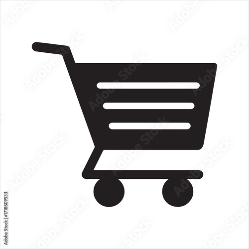 Shopping Cart Icon Symbolizing Retail Commerce and Purchasing Power for Ecommerce Websites and Online Stores Representing Consumerism and Spending Trends with a Modern Minimalist Design
