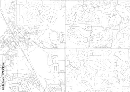 A detailed vector map of Westminster , showing intricate road networks and urban infrastructure with a zoomed-in perspective.