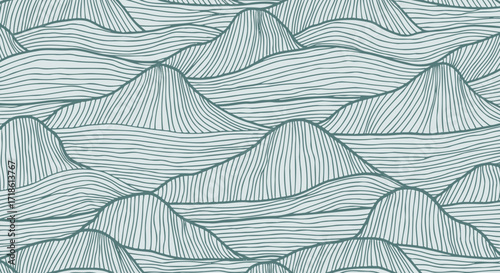 Elegant teal wave pattern creates a calming, modern vibe for backgrounds and design projects, perfect for adding subtle visual interest to any layout