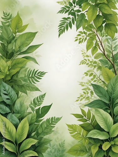 green leaves frame