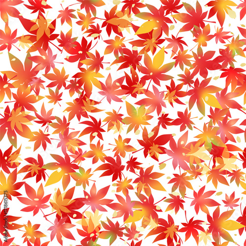 紅葉シームレスパターン　秋色グラデーション
