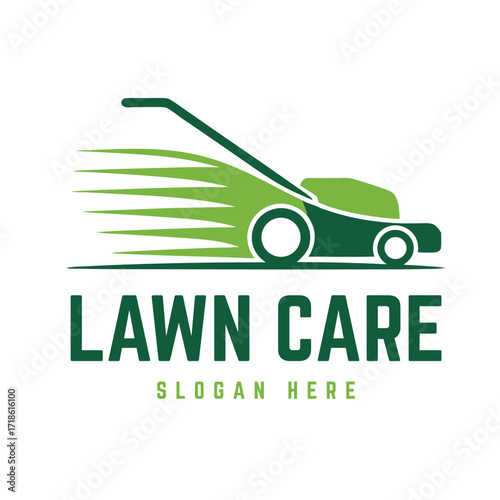 Lawn Care logo design template. Lawn mower Logo.