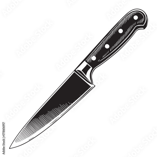 Black paring knife Silhouette Vector, High Quality Illustration on White Background