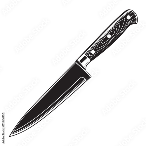 Black paring knife Silhouette Vector, High Quality Illustration on White Background