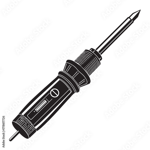 Black plug tester Silhouette Vector, High Quality Illustration on White Background