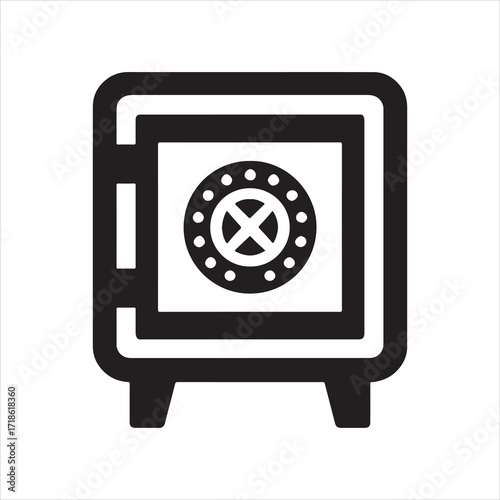 Secure vault icon representing financial security and savings with a modern minimal design for banking and business related projects highlighting safety and investment strategies