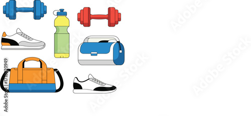 Fitness Gym Elements Vecto