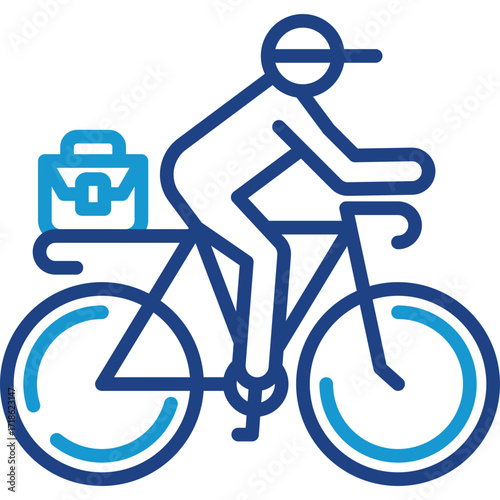 Bike To Work line color icon