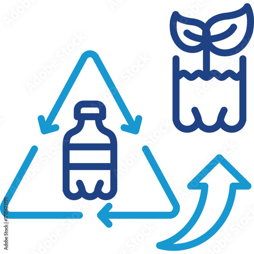 Upcycling line color icon